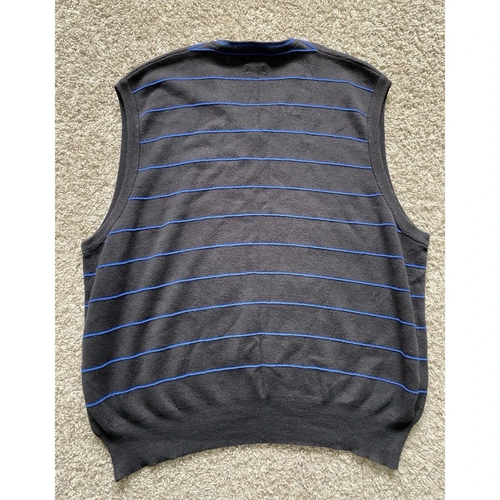 Vintage Ralph Lauren Polo Golf Sweater Vest Black Royal Blue‎ Men's Size 2XL